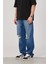5174 Dizi Yırtık Koyu Mavi Baggy Jean (16160) 2