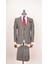 Erkek Piti Kare Gri Slim Fit Yelekli Takım Elbise 1