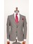 Erkek Piti Kare Gri Slim Fit Yelekli Takım Elbise 2