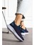 Lacivert Kırmızı Unisex Yıkanabilir Rahat Hava Alabilen Kokusuz Triko Spor Ayakkabı Sneaker 015 3