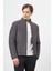 Antrasit Süet Suni Deri Hakim Yaka Düz Yırtmaçsız Tam Astar Slim Fit Casual Deri Mont 1038245150 3