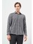 Siyah Uzun Kol Ekose Desen Gabardin Sert Yaka Cepli Pamuklu Classic Comfort Fit Gömlek 1004245169 1