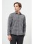 Siyah Uzun Kol Ekose Desen Gabardin Sert Yaka Cepli Pamuklu Classic Comfort Fit Gömlek 1004245169 3