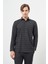Siyah Uzun Kol Ekose Desen Gabardin Sert Yaka Cepli Pamuklu Classic Comfort Fit Gömlek 1004245169 3