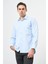 Koyu Mavi Uzun Kol Düz Sert Yaka Pamuklu Classic Comfort Fit Gömlek 1004245269 4