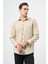 Açık Bej Uzun Kol Düz Gabardin Sert Yaka Cepli Pamuklu Classic Comfort Fit Gömlek 1004245168 4