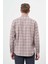 Camel Uzun Kol Ekose Desen Gabardin Sert Yaka Cepsiz Pamuklu Classic Comfort Fit Gömlek 1004245165 5