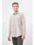 Turuncu Uzun Kol Ekose Desen Gabardin Cepsiz Pamuklu Classic Comfort Fit Gömlek 1004245165 4