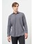 Koyu Lacivert Uzun Kol Kareli Desen Gabardin Cepsiz Pamuklu Classic Comfort Fit Gömlek 1004245166 1