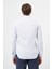 Beyaz Uzun Kol Çizgili Desen Bez Ayağı Sert Yaka Cepsiz %100 Pamuk Classic Slim Fit Gömlek 1004245209 4
