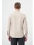 Bej Uzun Kol Düz Bez Ayağı Yarım İtalyan Yaka Cepsiz Pamuklu Classic Slim Fit Gömlek 1004245211 4