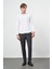 Bej Uzun Kol Düz Bez Ayağı Yarım Italyan Yaka Cepsiz Pamuklu Classic Slim Fit Gömlek 1004245211 2