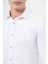 Bej Uzun Kol Düz Bez Ayağı Yarım Italyan Yaka Cepsiz Pamuklu Classic Slim Fit Gömlek 1004245211 4