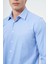 Beyaz Uzun Kol Düz Bez Ayağı Sert Yaka Cepsiz Pamuklu Classic Slim Fit Gömlek 1004245267 4