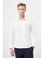 Açık Krem Uzun Kol Düz Bez Ayağı Sert Yaka Cepsiz Pamuklu Classic Slim Fit Gömlek 1004245267 1