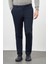 Koyu Lacivert Düz Armürlü Pamuklu Yan Cep Comfort Fit Casual Pantolon 1003245164 1