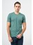Haki Kısa Kol Düz Bez Ayağı Bisiklet Yaka Casual Slim Fit Tişört 1011245193 1