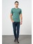 Haki Kısa Kol Düz Bez Ayağı Bisiklet Yaka Casual Slim Fit Tişört 1011245193 2