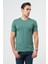 Haki Kısa Kol Düz Bez Ayağı Bisiklet Yaka Casual Slim Fit Tişört 1011245193 3