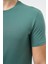 Haki Kısa Kol Düz Bez Ayağı Bisiklet Yaka Casual Slim Fit Tişört 1011245193 4