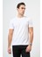 Beyaz Kısa Kol Düz Bez Ayağı Bisiklet Yaka Casual Slim Fit Tişört 1011245193 1
