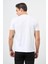 Beyaz Kısa Kol Düz Bez Ayağı Bisiklet Yaka Casual Slim Fit Tişört 1011245193 5