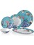 Floral Blue Porselen 27 Parça 6 Kişilik Yemek Takımı Kayık Tabaklı 1