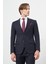 Koyu Lacivert Armürlü Mono Yaka Tam Astar Esnek 6 Drop Slim Fit Classic Takım Elbise 1001245175 3