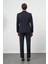 Koyu Lacivert Armürlü Mono Yaka Tam Astar Esnek 6 Drop Slim Fit Classic Takım Elbise 1001245175 5