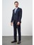 Lacivert Armürlü Mono Yaka Tam Astar Esnek 6 Drop Slim Fit Classic Takım Elbise 1001245175 2