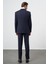 Lacivert Armürlü Mono Yaka Tam Astar Esnek 6 Drop Slim Fit Classic Takım Elbise 1001245175 5