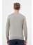 Gri Uzun Kol Kendinden Desenli Örme Bisiklet Yaka Classic Slim Fit Triko 1012245200 5