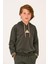Unisex Çocuk Kapüşonlu Sweatshirt - Haki 3