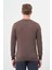 Sütlü Kahverengi Uzun Kol Kendinden Desenli Örme Bisiklet Yaka Classic Slim Fit Triko 1012245200 5
