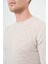 Açık Bej Uzun Kol Kendinden Desenli Örme Bisiklet Yaka Classic Slim Fit Triko 1012245200 4