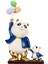 Panda Heykeli Heykelcik Heykeli W/balonlu Üstü Dolap Için Mavi (Yurt Dışından) 2