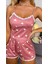 Saten Pudra Yumuşacık Kalpli Ince Askılı Şortlu Alt Üst Kadın Saten Pijama Takımı 1