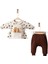 Yanlardan Bağcıklı Mini Leopar Desenli 2 Li Kız Bebek Takım - 6 -18 Ay - Altüst 1