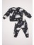 Erkek Bebek 2'li Takım Dinozor Baskılı Sweatshirt Beli Lastikli Eşofman Altı E0674A524WN 4