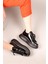 Alva Bağcıklı Rugan Sneakers Siyah 2