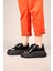 Alva Bağcıklı Rugan Sneakers Siyah 4