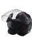 OF-669 Shuttle Siyah-Beyaz Yarım Kask (Güneş Vizörlü) 3