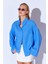 Saks Kolları Salaş Yıkamalı Müslin Oversize Rahat Kalıp Kadın Basic Gömlek| Mks166881-01-6881 1