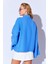 Saks Kolları Salaş Yıkamalı Müslin Oversize Rahat Kalıp Kadın Basic Gömlek| Mks166881-01-6881 5