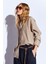 Toprak Modal Soft Dokulu Yumuşak Gizli Pat Detaylı Oversize Kadın Gömlek - 8262 2