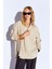 Bej Soft Yumuşak Dokulu Modal Karışımlı Oversize Kadın Gömlek - 9503 1