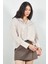 Bej Çizgili Oversize Rahat Kalıp Basic Kadın Gömlek | Ek100167429yn 5