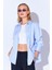 Mavi Çizgili Oversize Rahat Kalıp Basic Kadın Gömlek Ek100167429yn 1