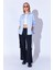 Mavi Çizgili Oversize Rahat Kalıp Basic Kadın Gömlek Ek100167429yn 3