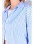 Mavi Çizgili Oversize Rahat Kalıp Basic Kadın Gömlek Ek100167429yn 4